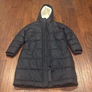 XL LONG HOLLISTER BLACK PUFFER COAT